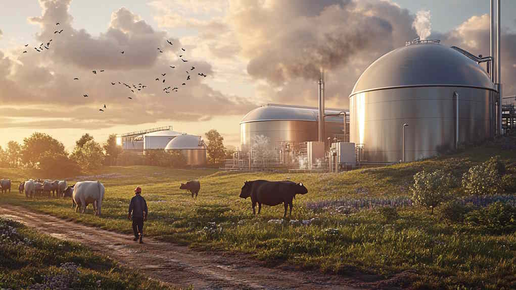 A biogas plant that makes energy from waste after a storm.